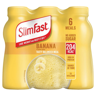 SlimFast Banan Milkshake Multipack Ferdig-til-drikk måltidserstatningsshake 6 x 325 ml