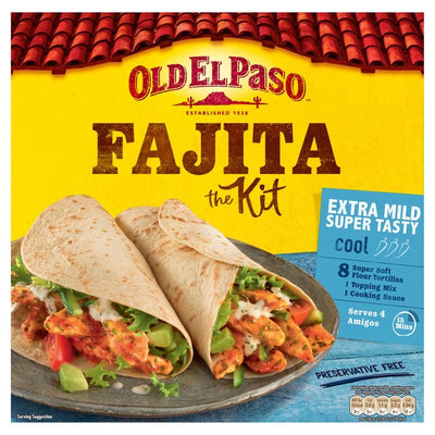 Old El Paso Mexican Extra Mild Super Tasty Fajita Kit 476g