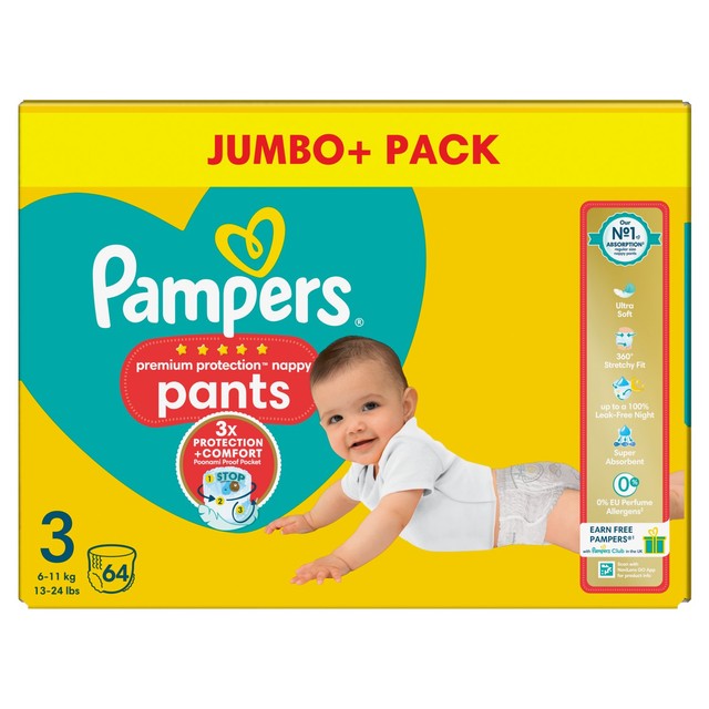 Pampers Nappy Pants Premium Protection 3, imported from the UK