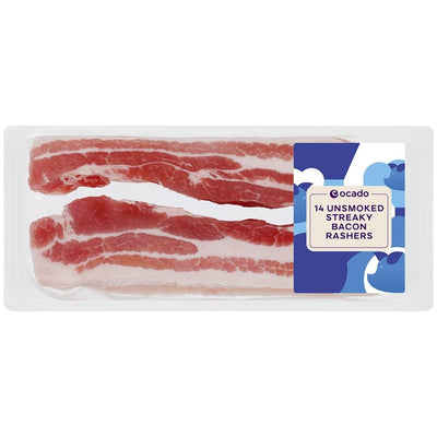 Ocado Unsmoked Streaky Bacon Rashers Rindless 300g