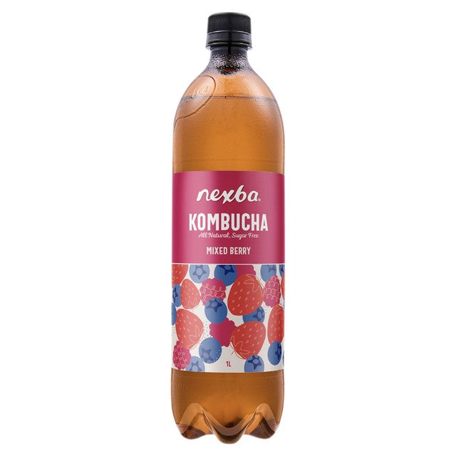 Nexba Mixed Berry kombucha drink 1L, imported from the UK