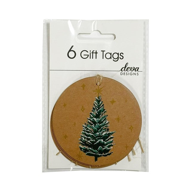 Deva Designs round Christmas gift tags pack of 6 (British brand)