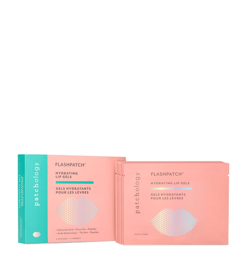 Patchology hydrating lip gel patches with peptides and green tea extract, imported from the UK