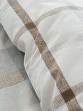 Catherine Lansfield Natural Reversible Supersoft 100% Brushed Cotton Check Duvet Cover Set