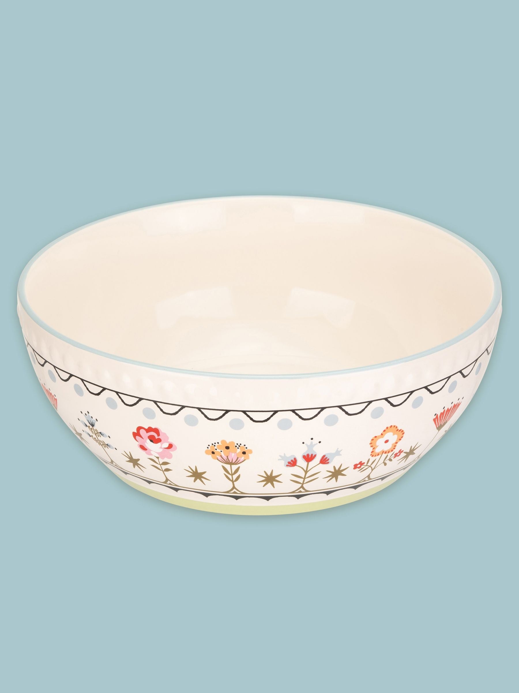 Cath Kidston cream painted table ceramic serving bowl 26cm - British product