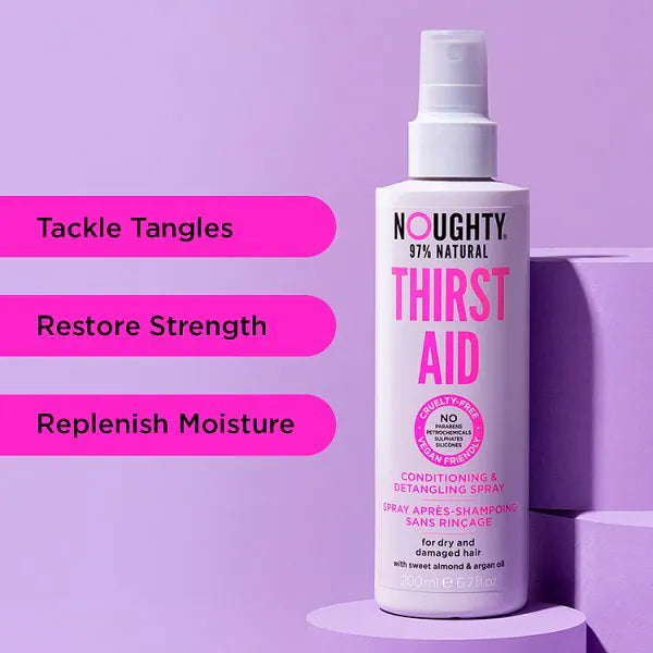 noughty thirst aid conditioning spray 200ml, imported from the UK