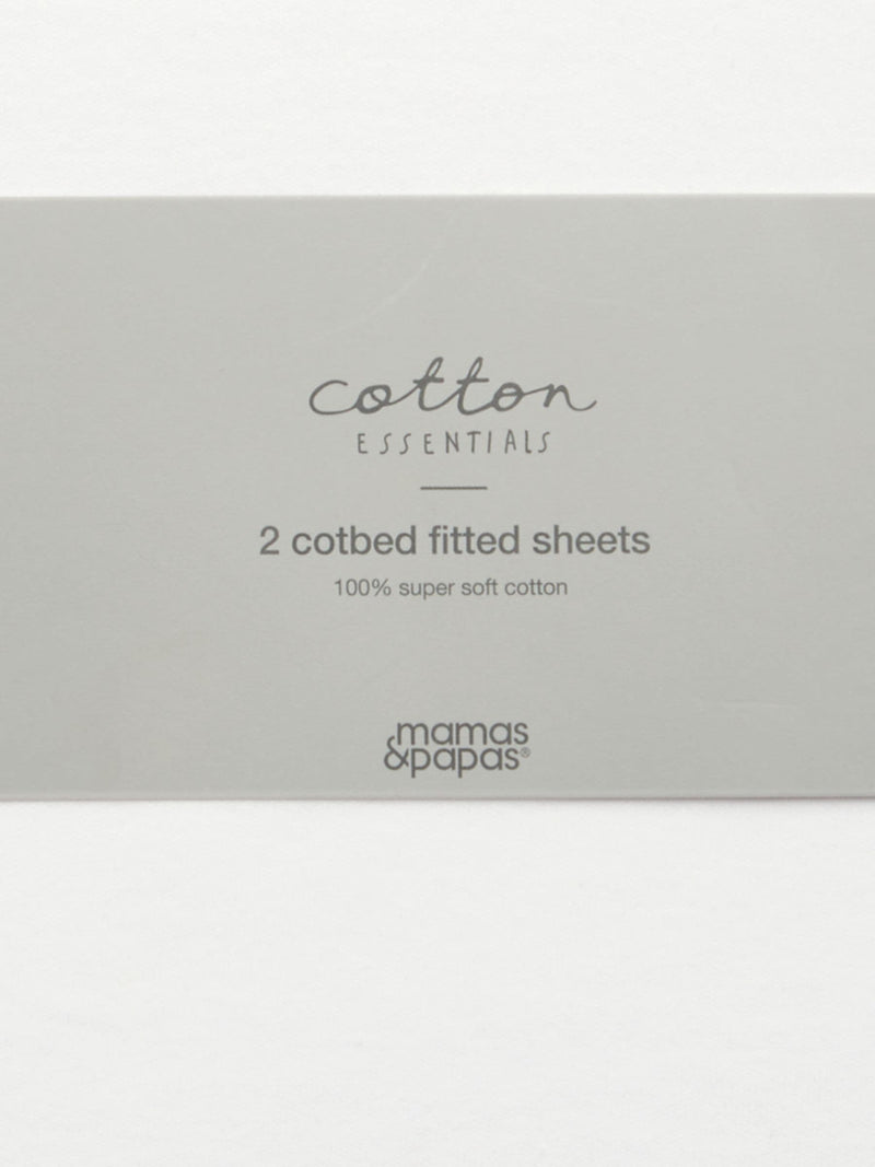 Mamas & Papas white cotbed fitted sheets 2 pack, imported from the UK