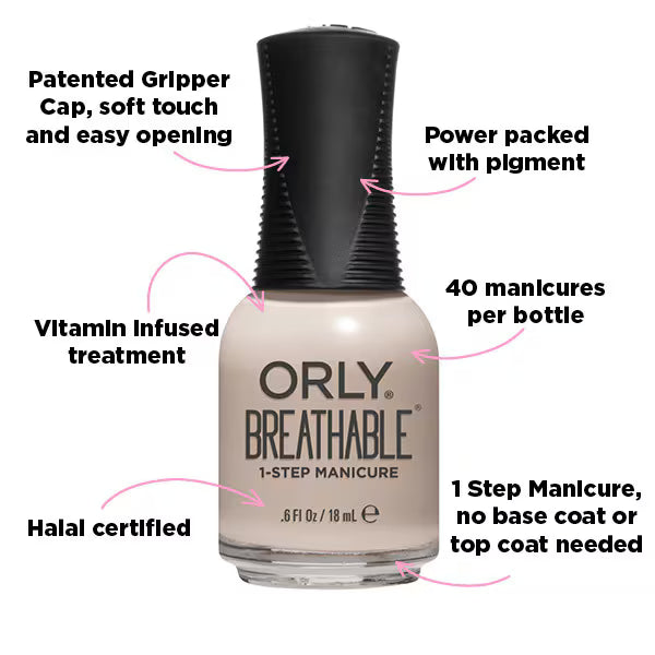 Orly Breathable Nail Polish Almond Milk 18ml, imported from the UK