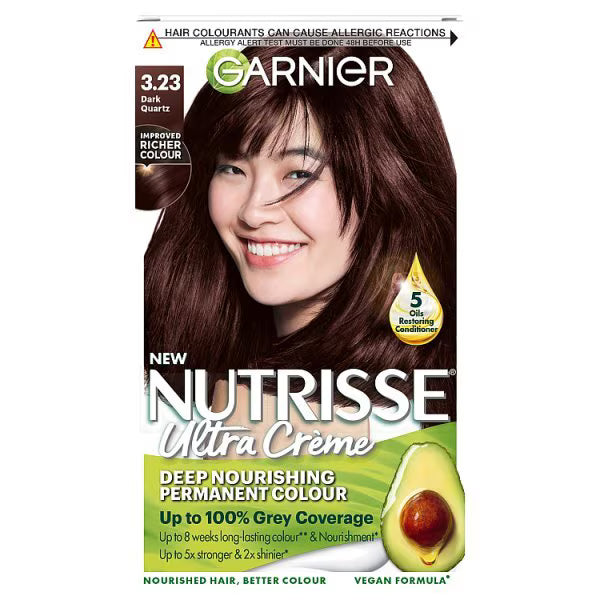 Garnier Permanent Hair Dye 3.23 Dark Quartz Brown, UK version
