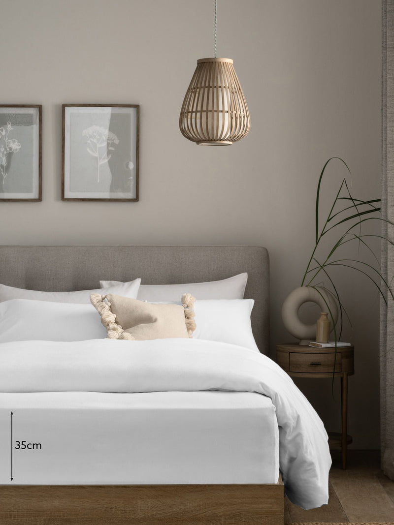 White Brushed Cotton Supersoft Deep Fitted Sheet