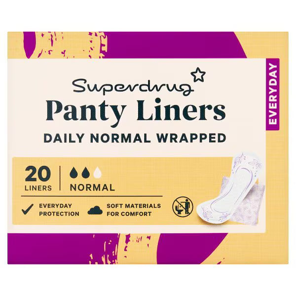 Superdrug Folded Wrapped Panty Liners 20 (British brand)