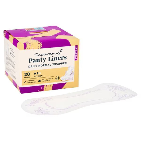 Superdrug Folded Wrapped Panty Liners 20 (British brand)
