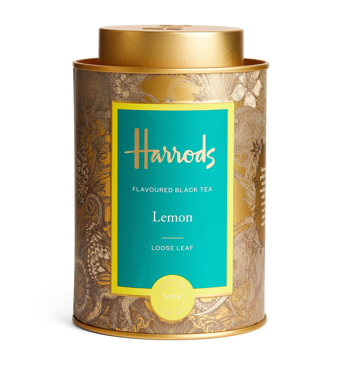 Harrods lemon flavoured black loose leaf tea 125g, UK version