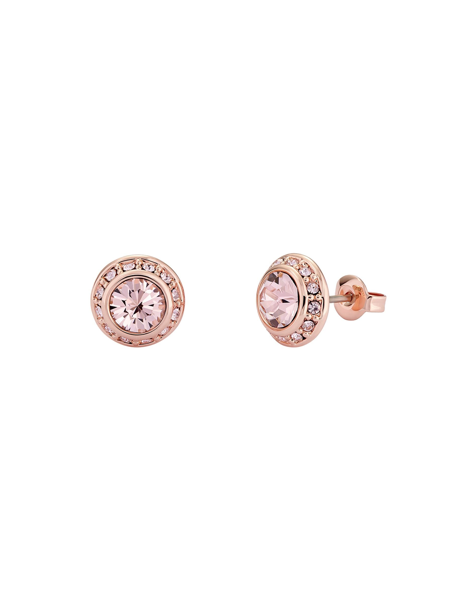 Ted Baker crystal stud earrings rose gold tone (British brand)