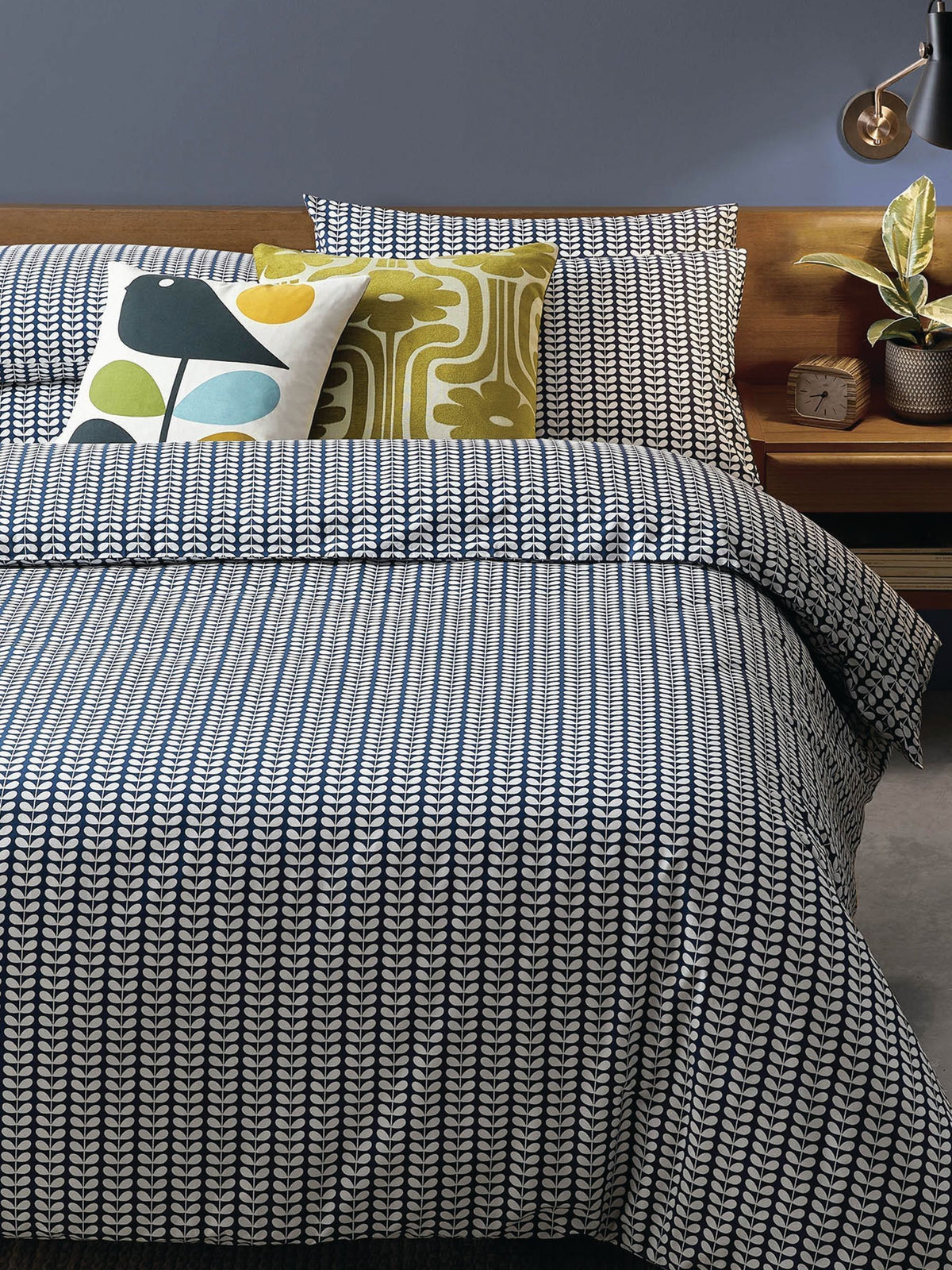 Orla Kiely Blue Tiny Stem 100% Cotton Duvet Cover
