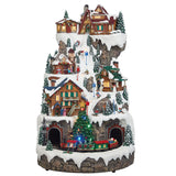1.6ft (51cm) Animated Ski Mountain with Lights and Music - McGrocer
