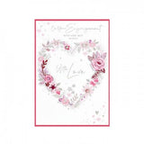 Simon Elvin engagement card with floral and heart design, pack of 6 (British brand)