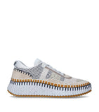 Lightweight Breathable Mesh Sneakers with Rubber Sole and Contrast Topstitching