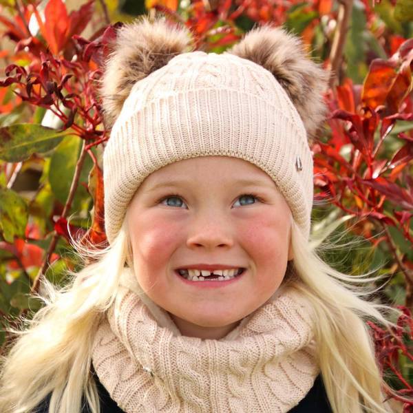 Hy Kids Morzine Beanie knitted hat with pom pom, UK version