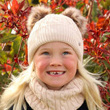 Hy Kids Morzine Beanie knitted hat with pom pom, UK version