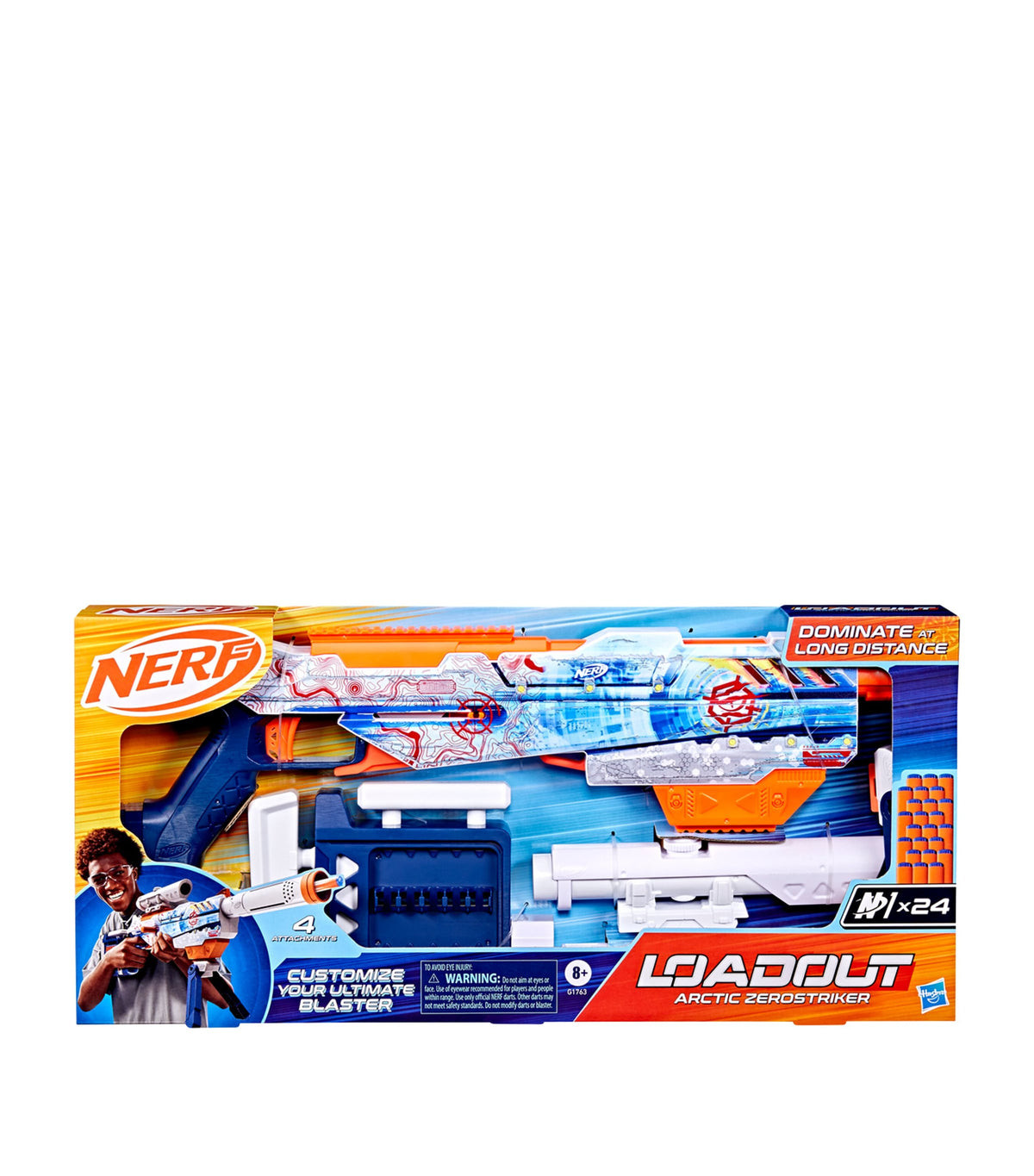 Nerf Arctic Zerostriker foam dart blaster, imported from the UK
