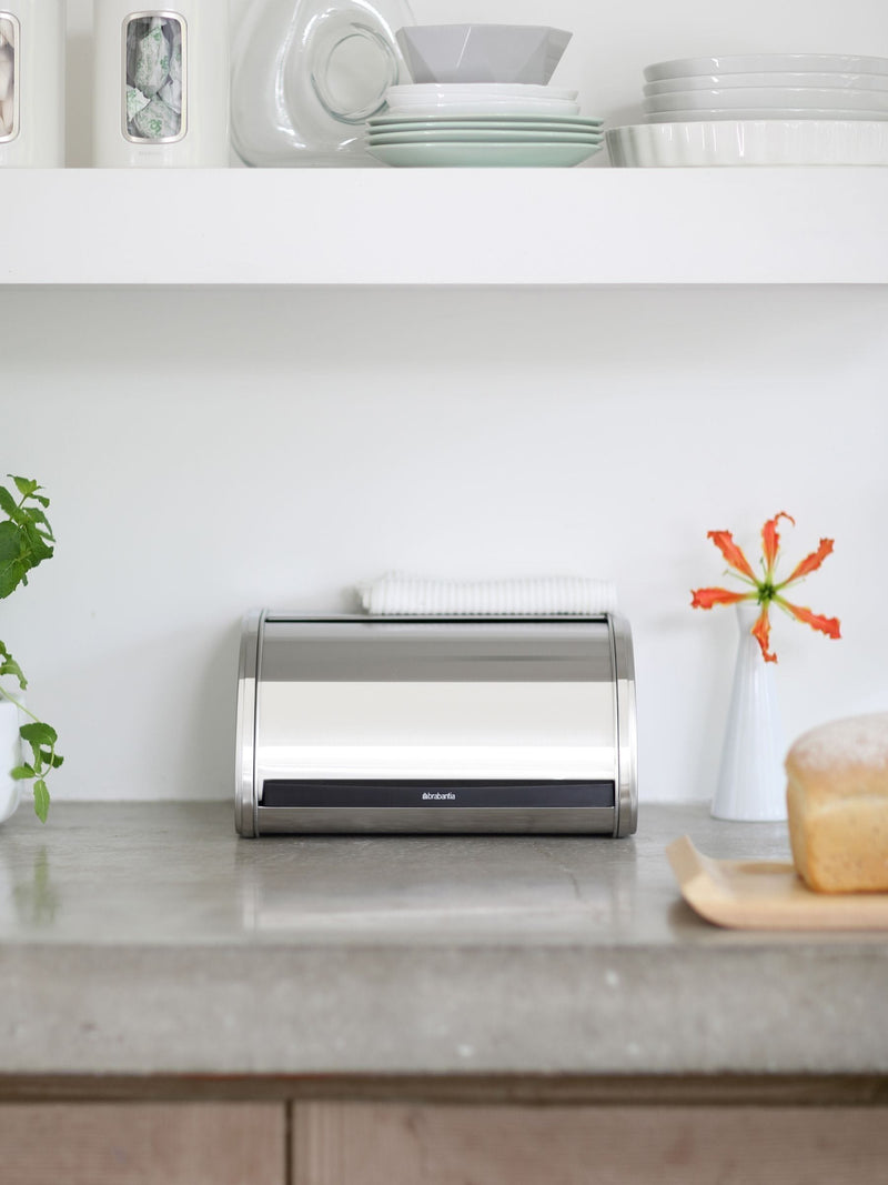 Brabantia Chrome Roll Top Bread Bin Medium - British product
