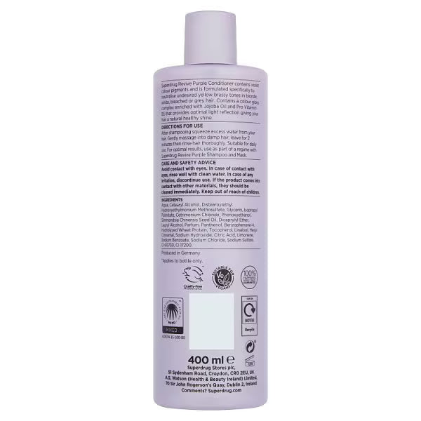 Superdrug Revive purple conditioner 400ml (British brand)