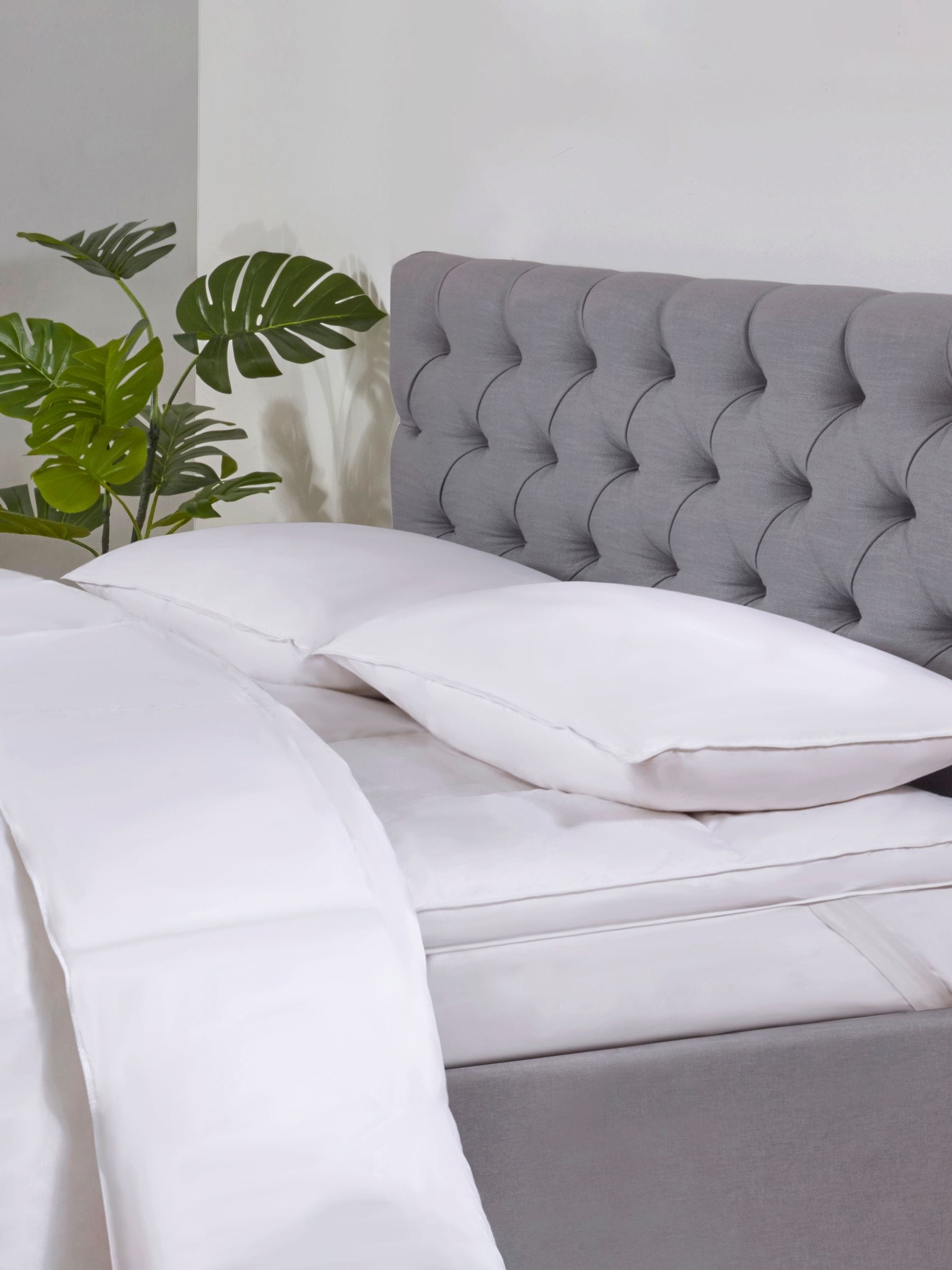 BHS White Duck Feather 100% Cotton Mattress Topper