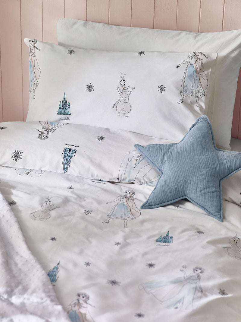 Disney Frozen white 100% cotton duvet cover and pillowcase set (British brand)