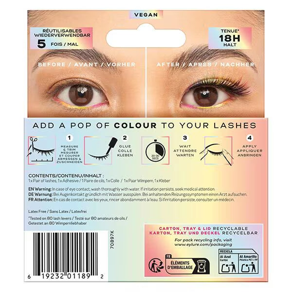 Eylure False Eyelashes Rainbow Burst - British product