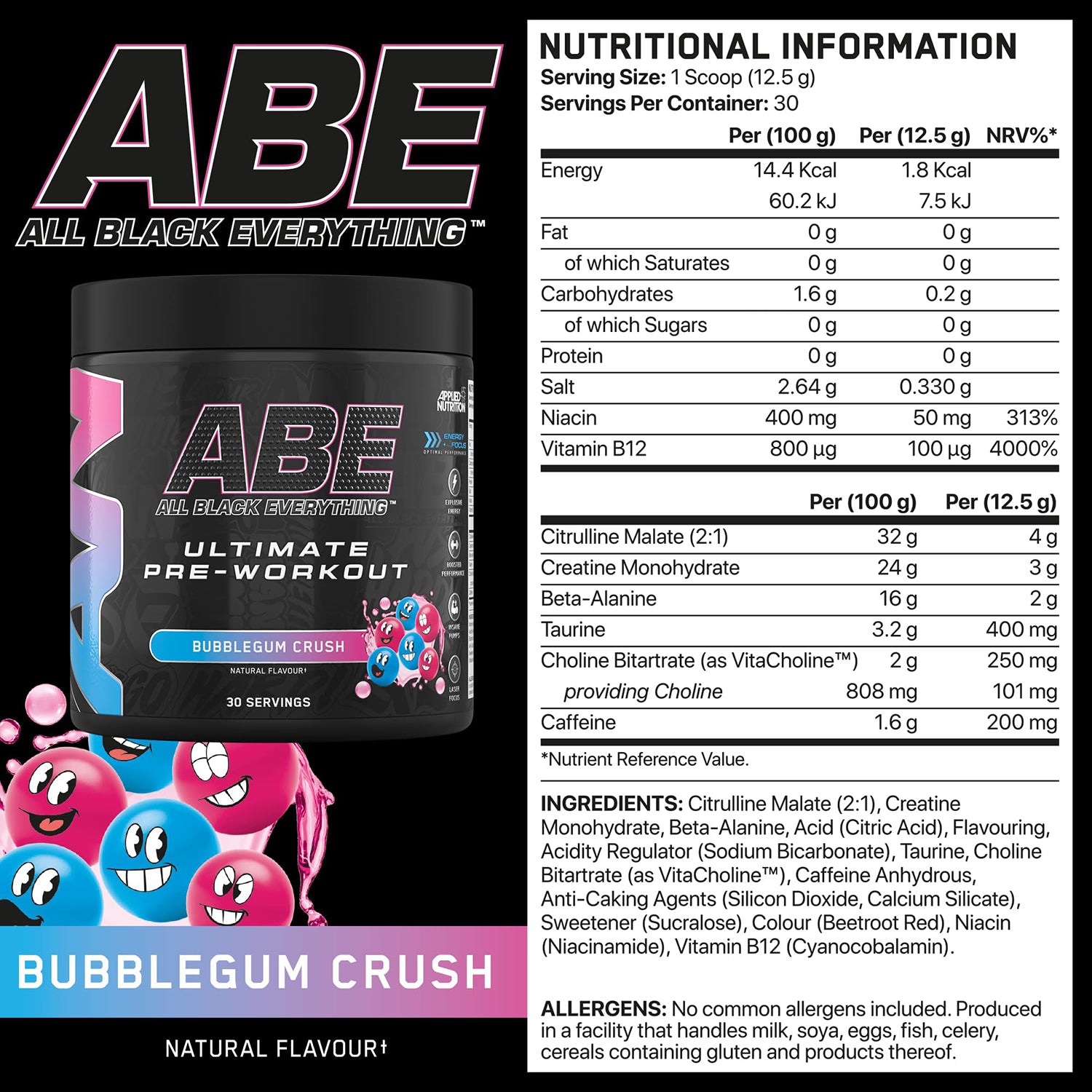Applied Nutrition ABE Ultimate Pre-Workout Bubblegum Crush 375g