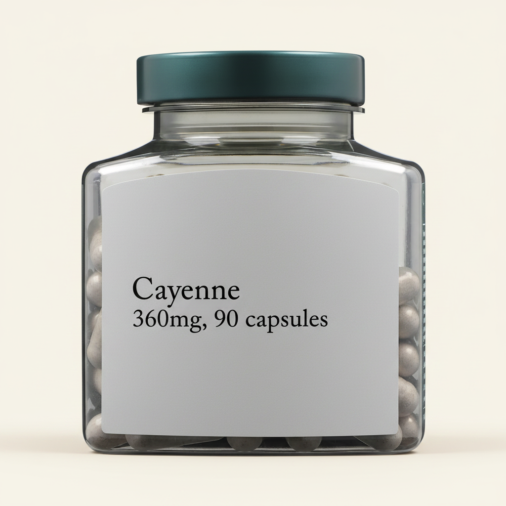 Holland & Barrett Cayenne pepper extract capsules 90 count, UK version