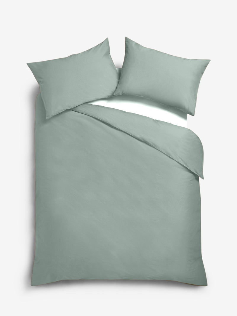 Green Sage Plain Duvet Cover Set, UK version