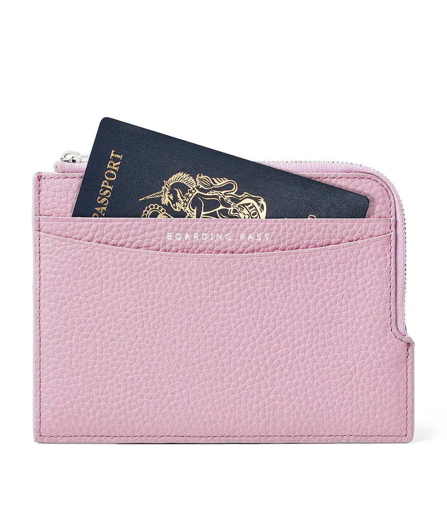 Aspinal of London leather zipped travel wallet - British product