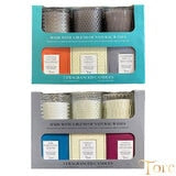Torc fragranced textured glass candles 3 pack (British brand)