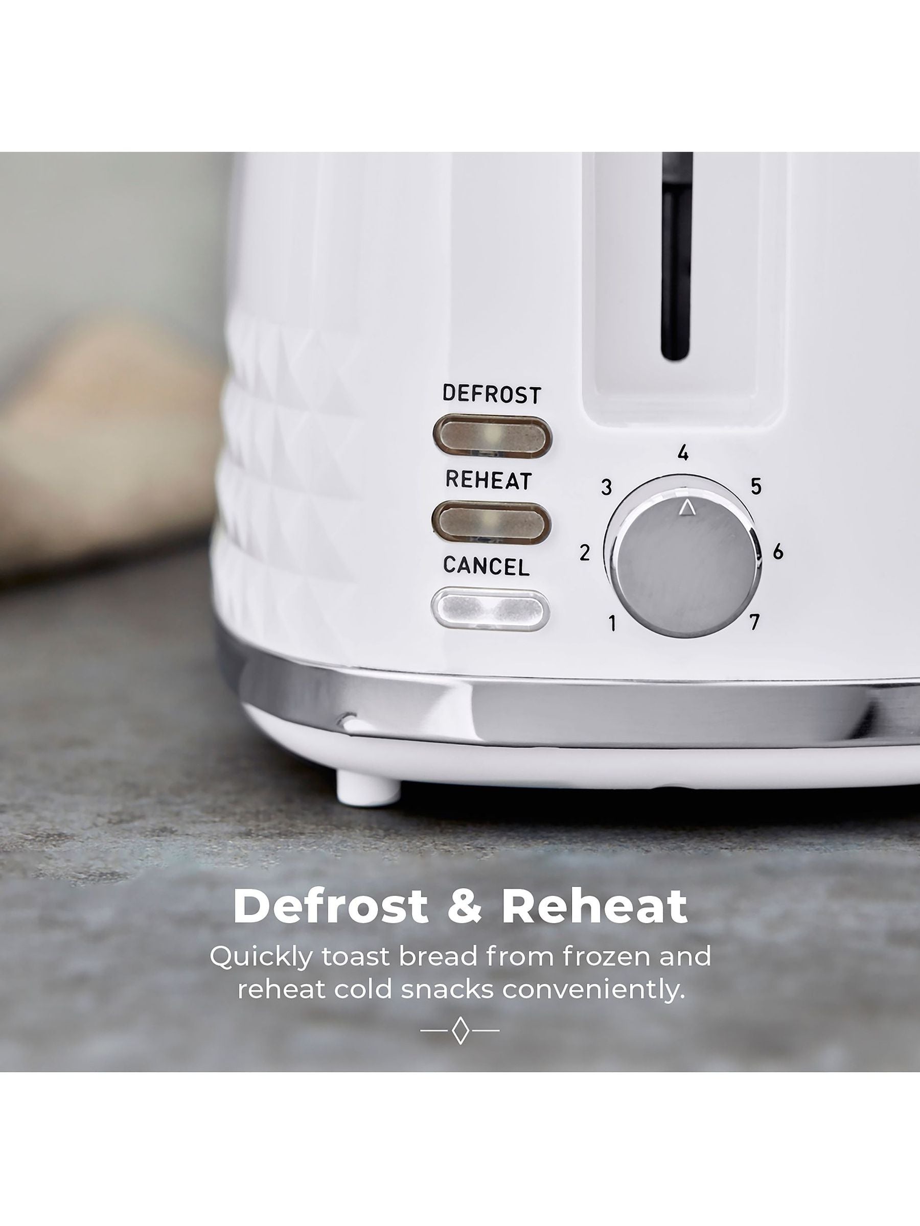 Tower White Solitaire 2 slice toaster (British brand)