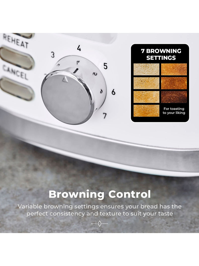 Tower White Solitaire 2 slice toaster (British brand)