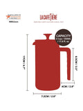 La Cafetiere Cream Pisa 3 cup glass cafetiere - British product