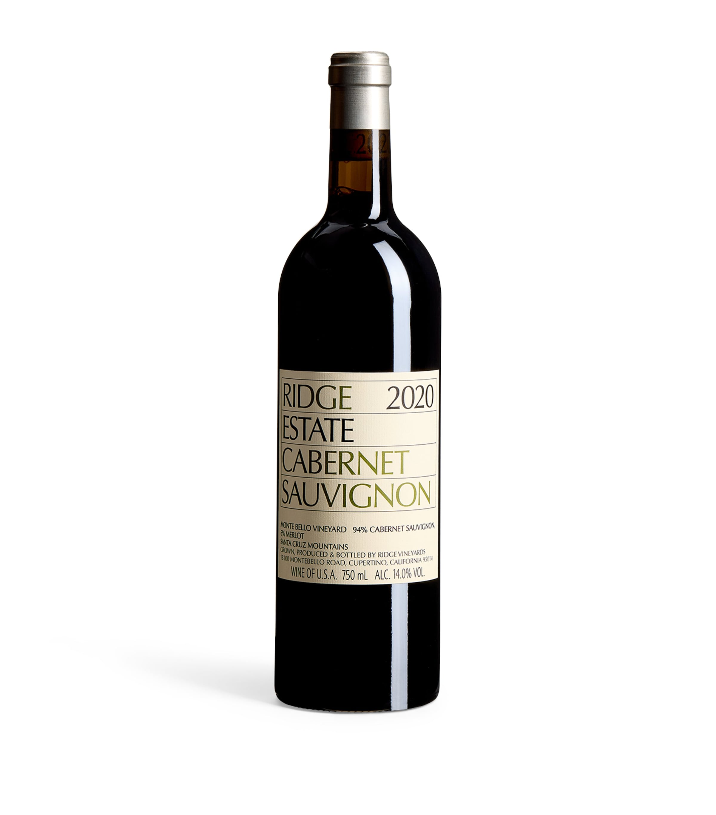 Ridge Estate Cabernet Sauvignon 2020 red wine 75cl, imported from the UK