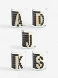 Alphabet white jasmine scented candle 8cm height, imported from the UK