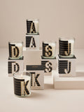 Alphabet white jasmine scented candle 8cm height, imported from the UK