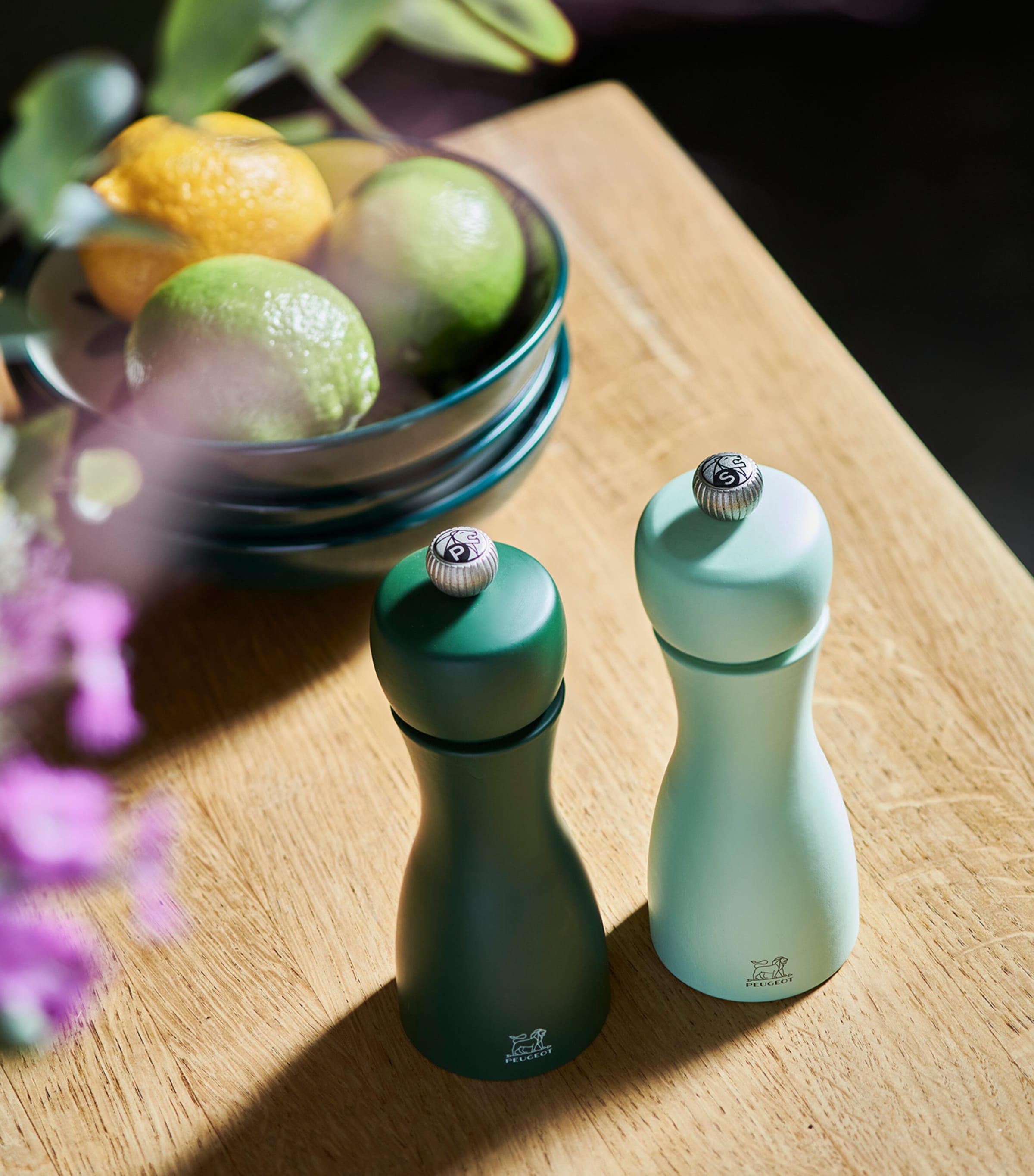 Peugeot Tahiti salt and pepper mill set, imported from the UK