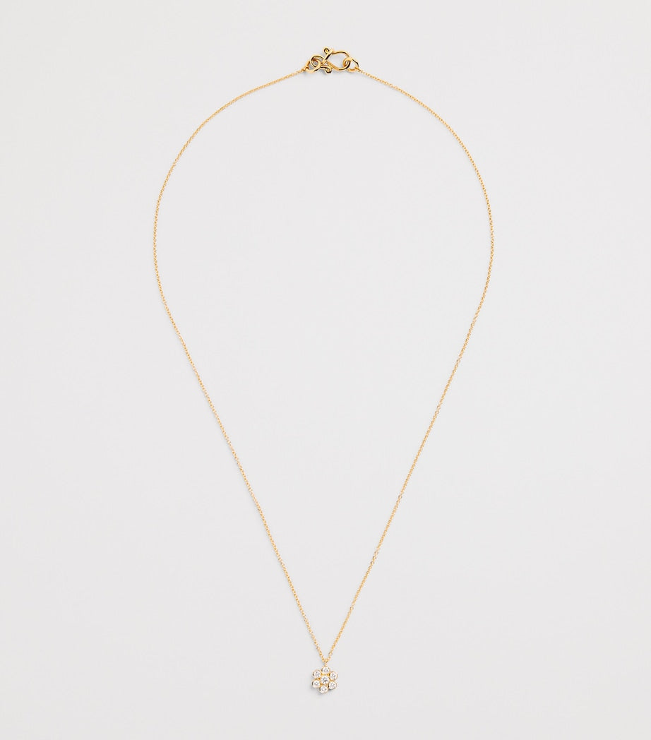 Sophie Bille Brahe yellow gold and diamond fleur necklace (British brand)