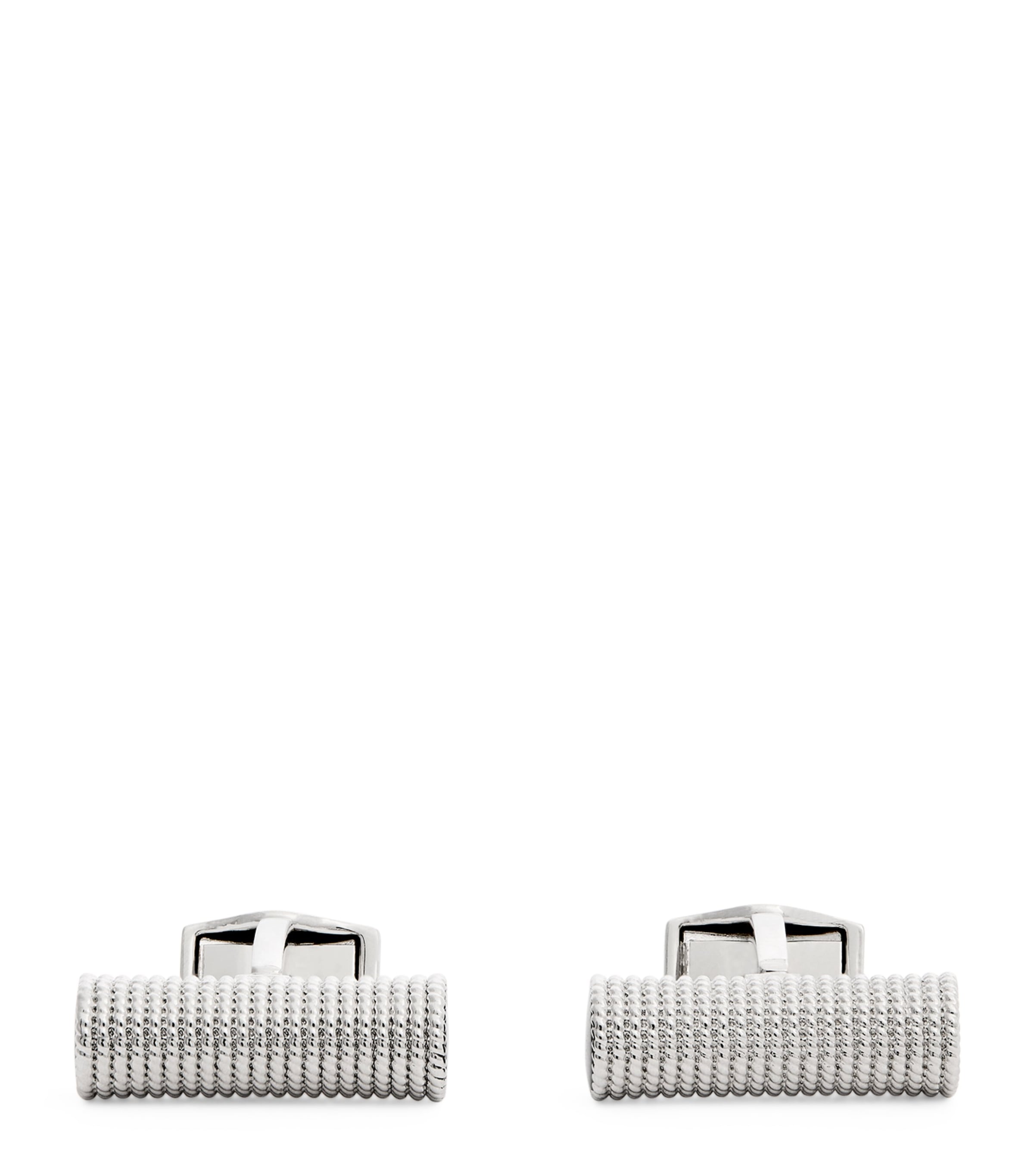 Tateossian polished cable rope cufflinks from the Marine collection (British brand)