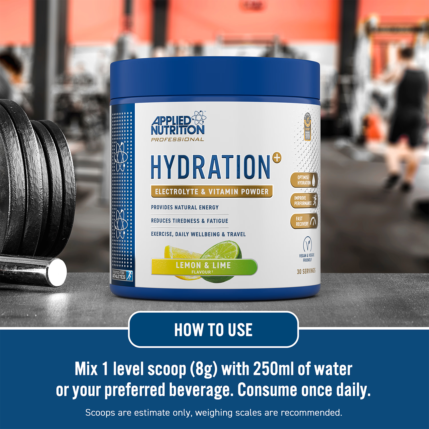 Applied Nutrition Hydration+ Powder Tropical Vibes 240g, UK version