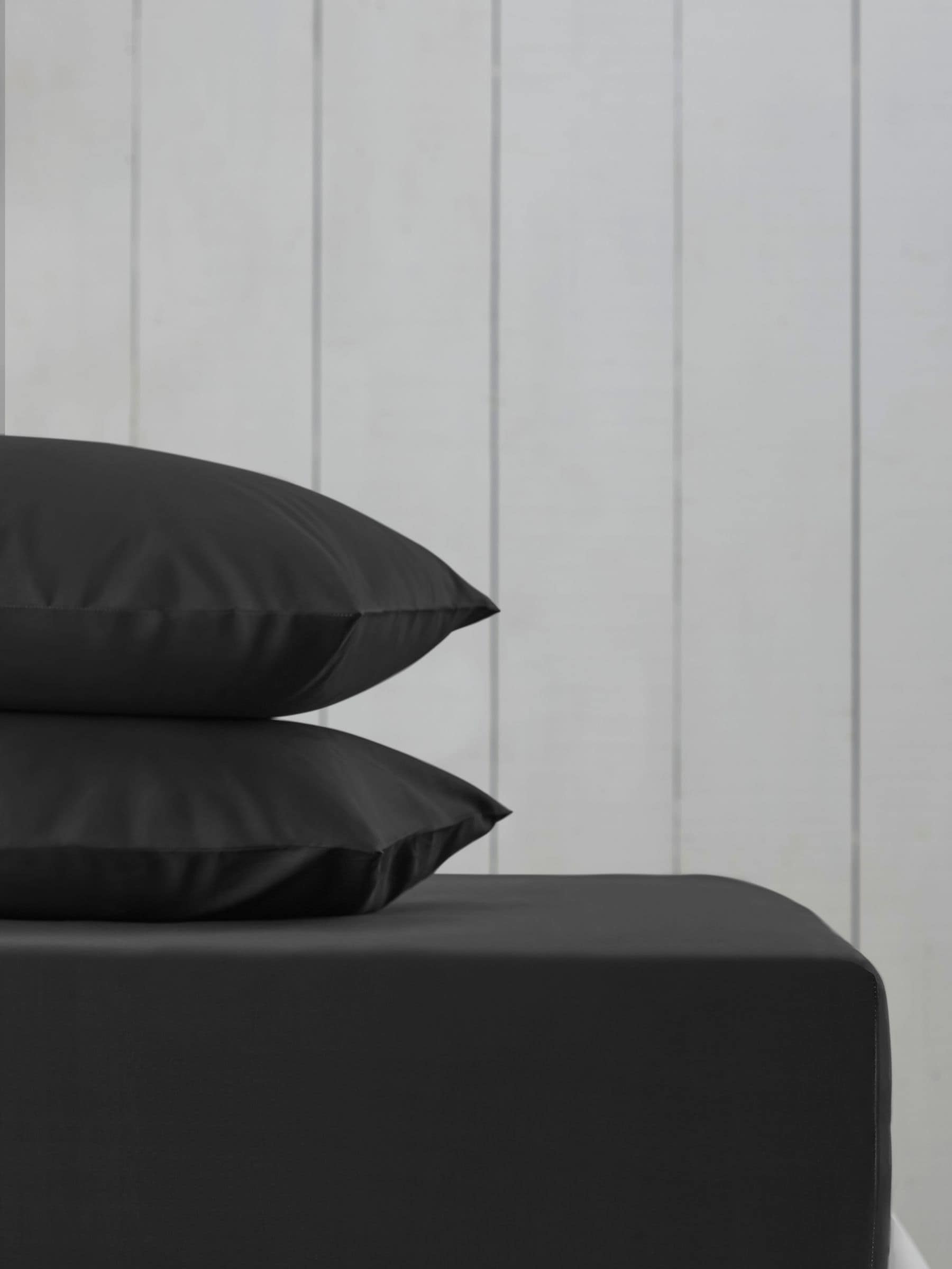 Black cotton rich deep fitted bed sheet - British product