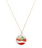 L'Atelier Nawbar Aurora yellow gold diamond malachite coral pearl necklace, UK version