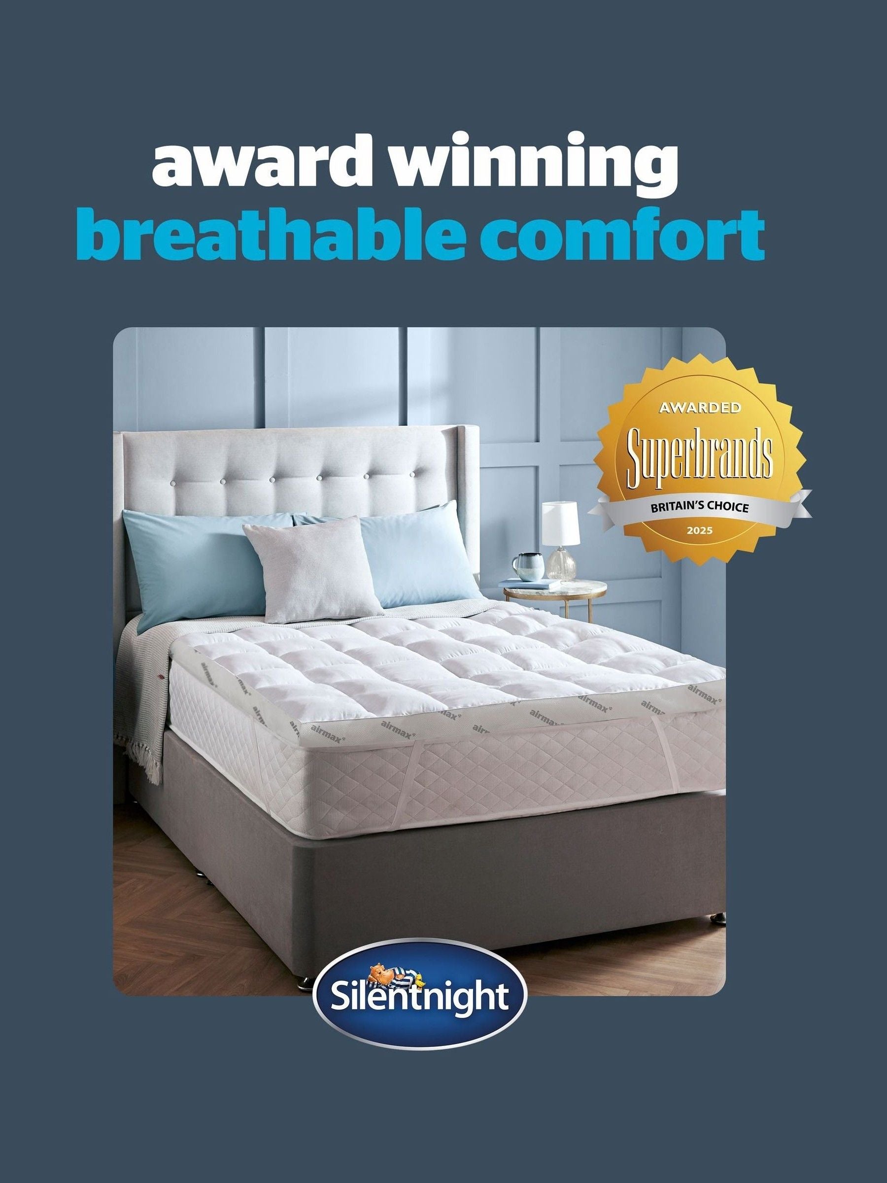 Silentnight White Airmax 1000 Extra Deep Mattress Topper (British brand)