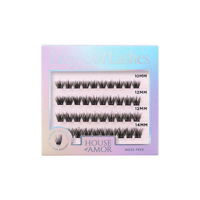 House of Amor Lazy Girl Pre-Glued False Eyelashes Afterdark 40 Clusters