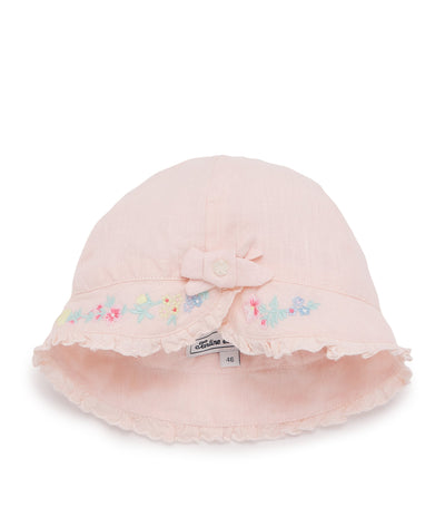 Tartine et Chocolat Cotton Embroidered Baby Bonnet